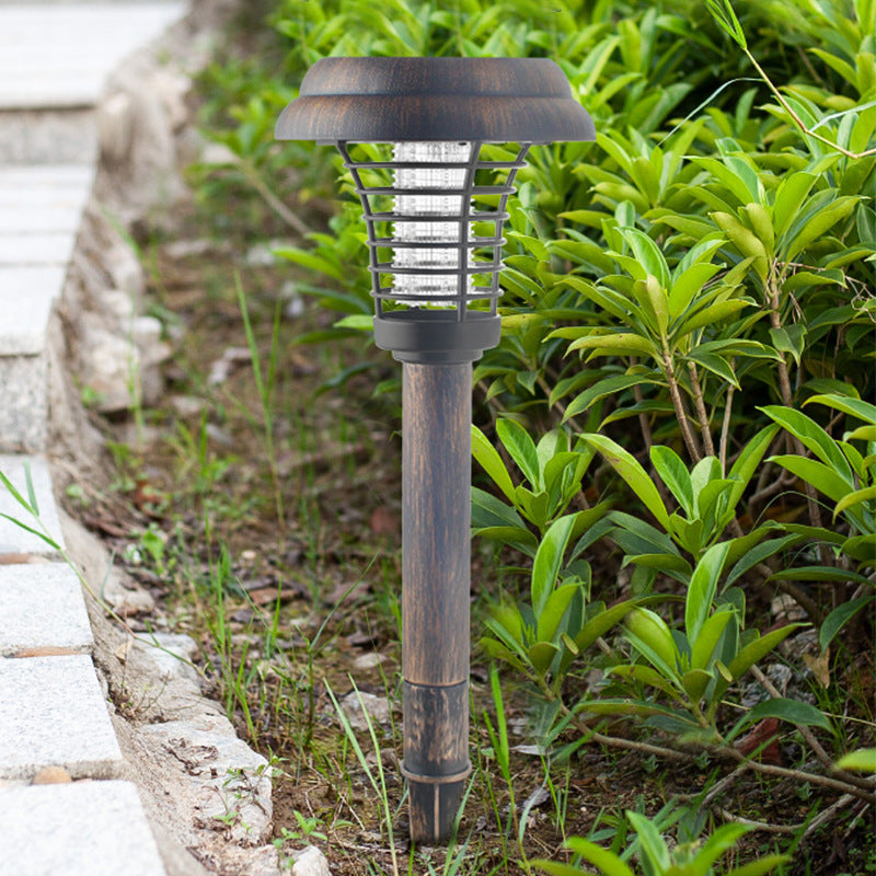 MOZAWAY™ lampe piquet solaire jardin, détail panneau solaire intégré et tête LED UV