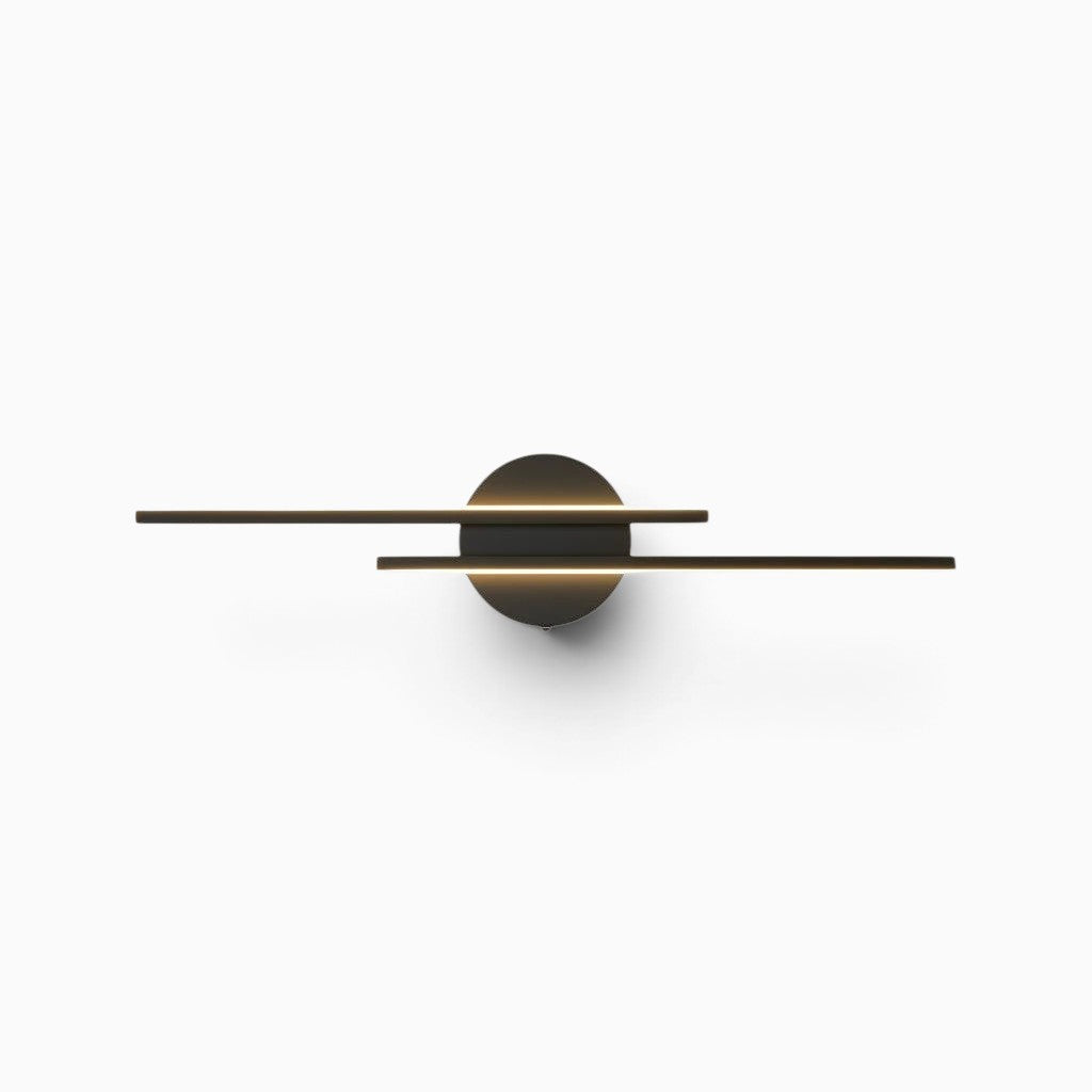Applique murale Lumeoo LINEWA double linéaire LED noire au design moderne et épuré avec éclairage dimmable