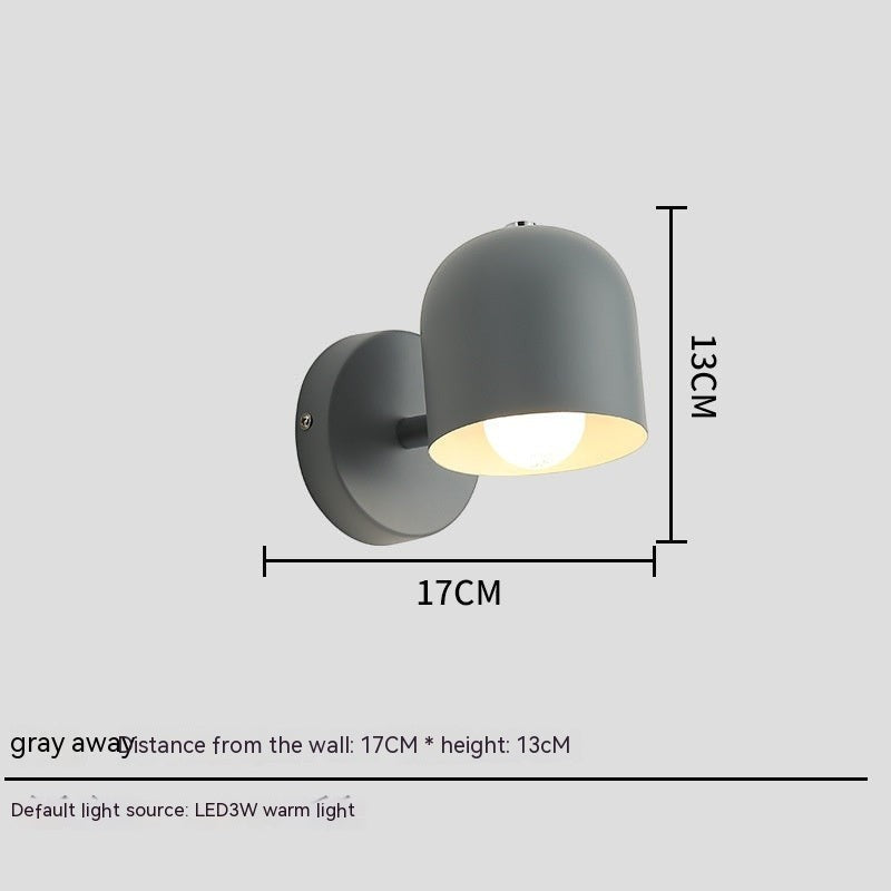 Applique murale Lumeoo Macaron grise au design scandinave minimaliste avec éclairage LED chaud
