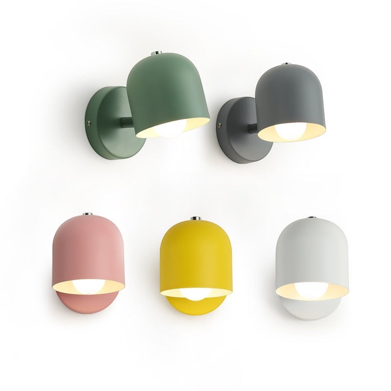 Applique murale Lumeoo Macaron au design nordique minimaliste disponible en cinq couleurs pastel et vives