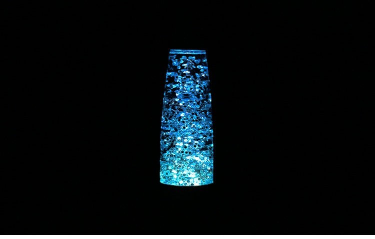 Lampe à lave Lumeoo bleue avec paillettes scintillantes, design décoratif 330mm pour une ambiance relaxante.