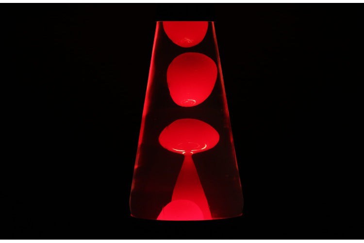 Lampe à lave Lumeoo ERLENOX conique en verre avec liquide rouge hypnotique pour une ambiance relaxante