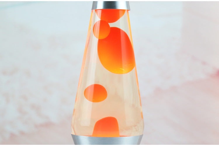 Lampe à lave Lumeoo ERLENOX en verre avec cire orange en mouvement pour une ambiance décorative apaisante de 36cm