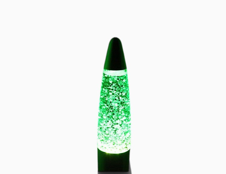Lampe à lave Lumeoo verte avec base en aluminium, design décoratif pour salon ou table de chevet