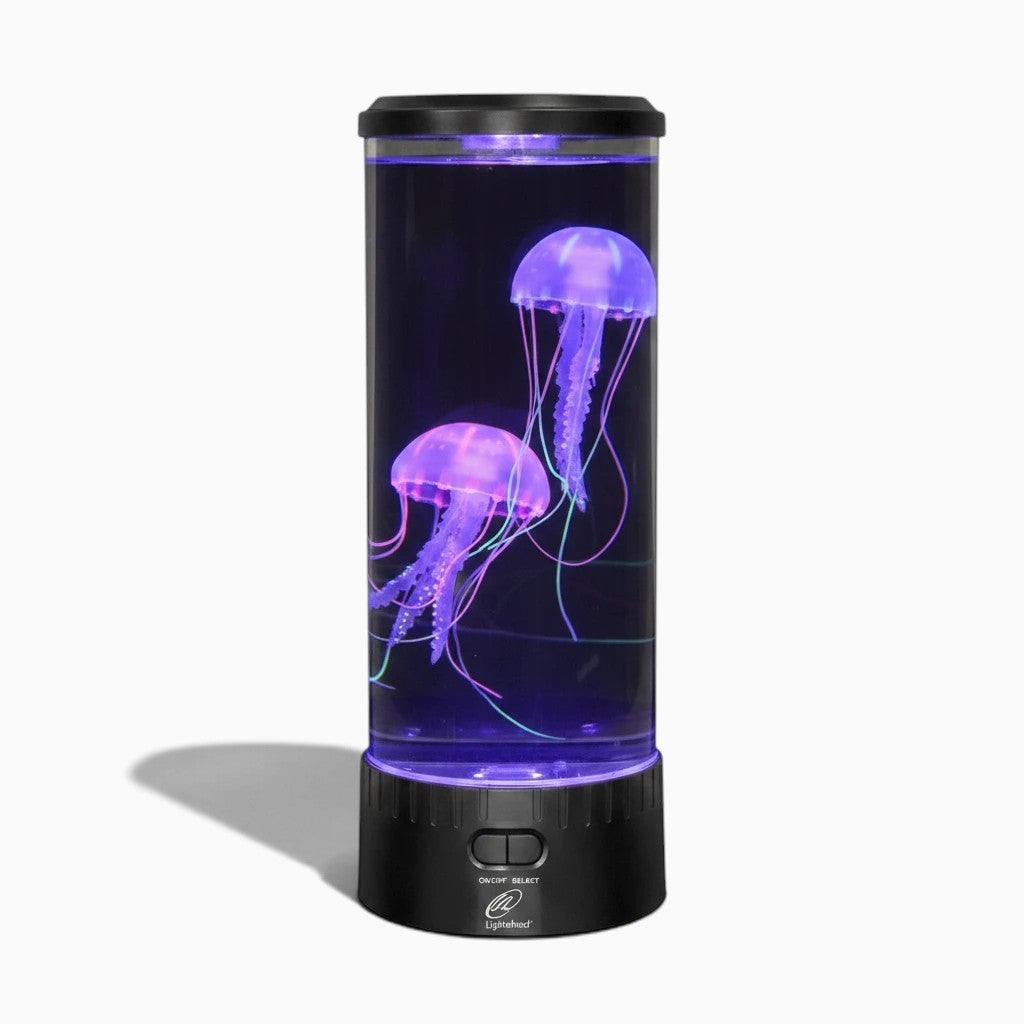 Lampe aquarium méduse Lumeoo avec éclairage LED violet, veilleuse décorative relaxante pour chambre