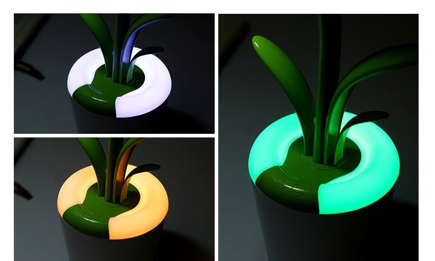 Lampe de bureau Lumeoo VISILEX LED tactile dimmable en forme de plante avec éclairage multicolore réglable