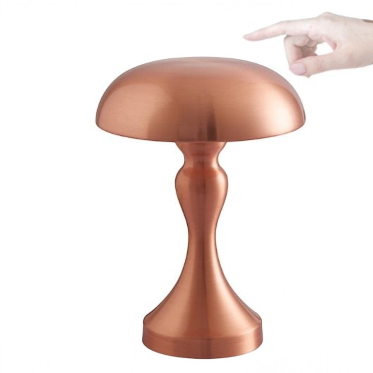 Lampe de table champignon Lumeoo en métal cuivré avec contrôle tactile pour une ambiance lumineuse douce et moderne