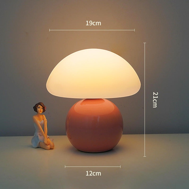 Lampe champignon Lumeoo rose rechargeable avec télécommande, design moderne et lumière douce pour table de chevet
