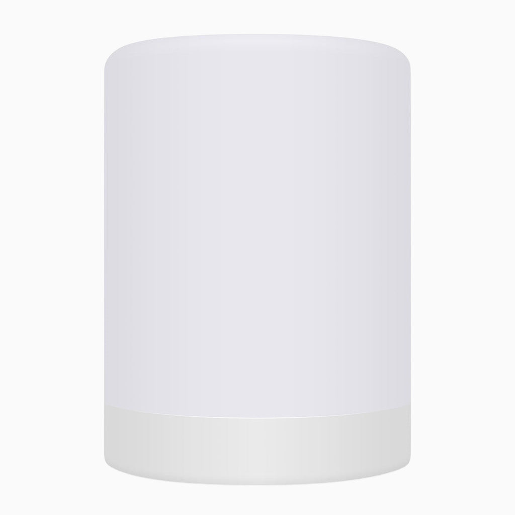 Lampe de chevet Lumeoo RGB rechargeable au design cylindrique blanc pour une ambiance lumineuse douce et apaisante