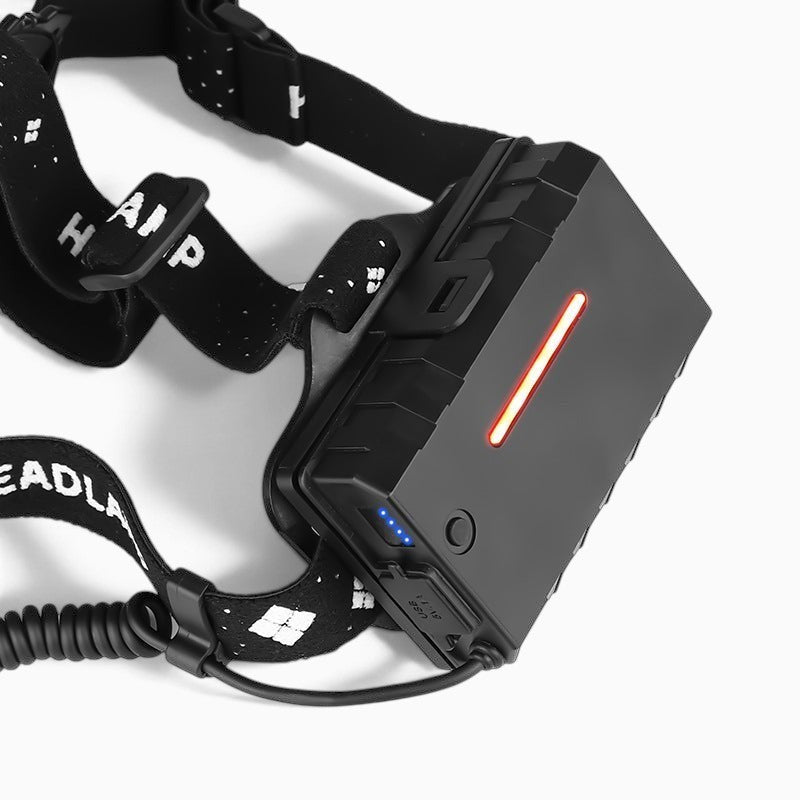 Bloc batterie arrière de la lampe frontale Lumeoo avec témoin de charge LED rouge et indicateur de niveau bleu