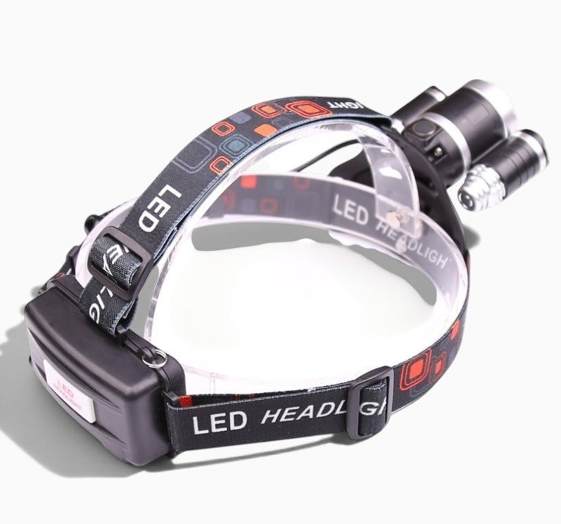Lampe frontale Lumeoo 5 LED en aluminium avec bandeau réglable, fonction zoomable et capteur pour randonnée et pêche