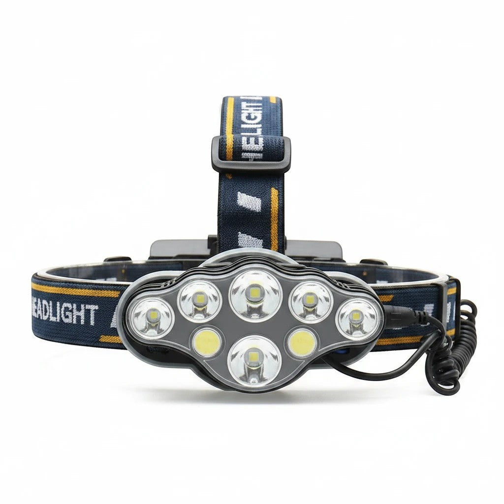 Lampe frontale LED Lumeoo puissante et rechargeable, étanche avec 5 modes d'éclairage pour la pêche et l'outdoor.