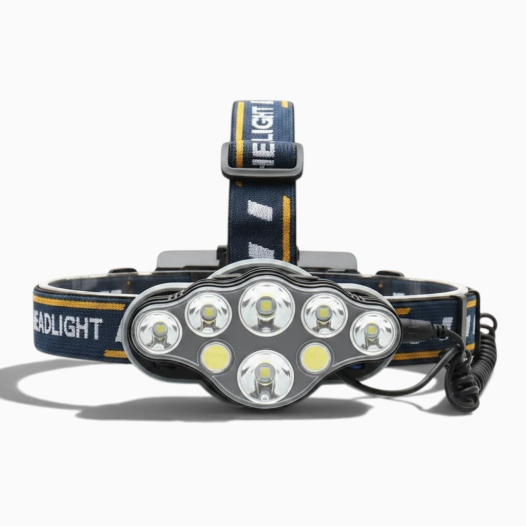 Lampe frontale LED Lumeoo puissante et rechargeable avec sangle élastique réglable pour la pêche et le sport