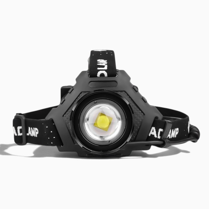Lampe frontale Lumeoo XHP70 noire, rechargeable par USB, avec zoom ajustable pour randonnée et camping