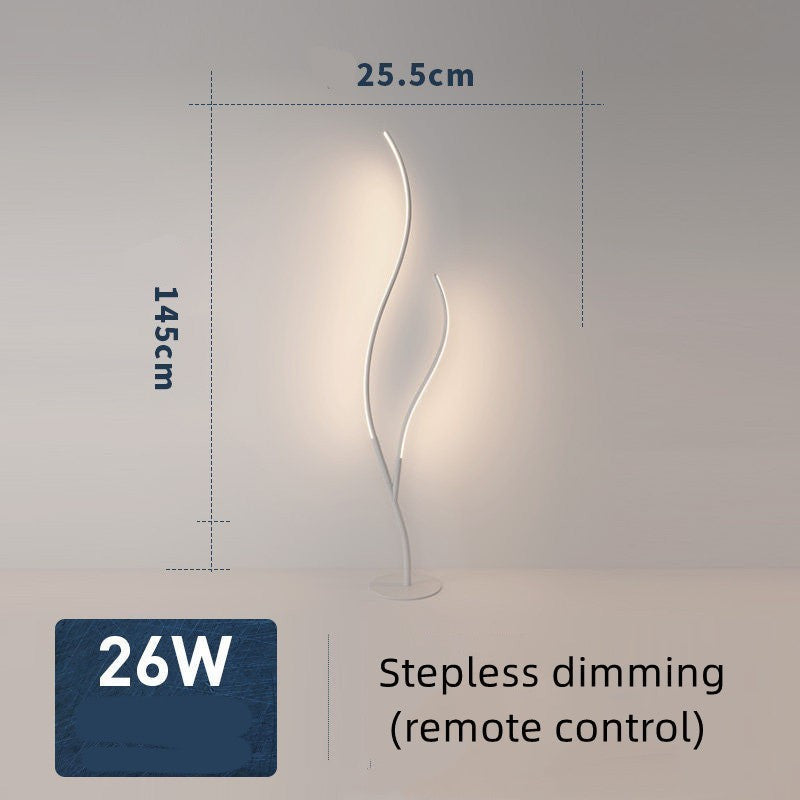Lampe sur pied Lumeoo au design de branche artistique blanche avec éclairage LED dimmable et télécommande