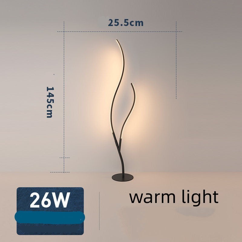 Lampe sur pied Lumeoo au design de branche artistique noire avec éclairage LED chaud, 145 cm de hauteur
