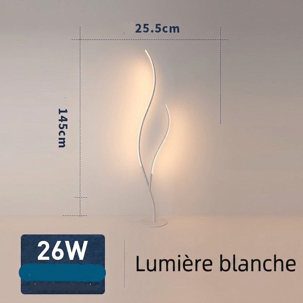 Lampe sur pied Lumeoo design branche artistique LED blanche avec dimensions 145cm par 25.5cm et éclairage 26W