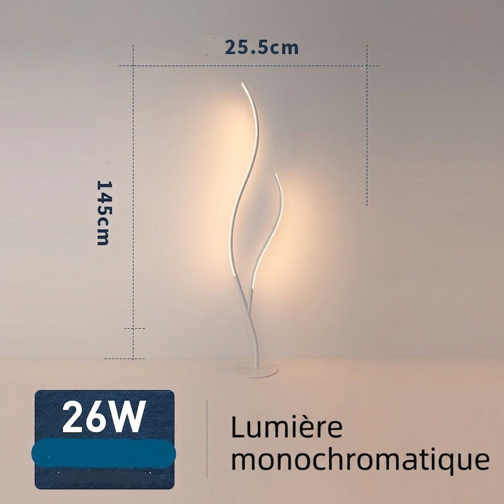 Lampe sur pied Lumeoo design branche artistique LED blanche diffusant une lumière douce et chaleureuse