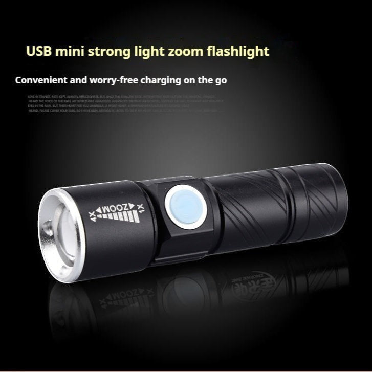 Lampe de poche UV Lumeoo noire compacte avec fonction zoom pour détection de faux billets et marquages fluorescents