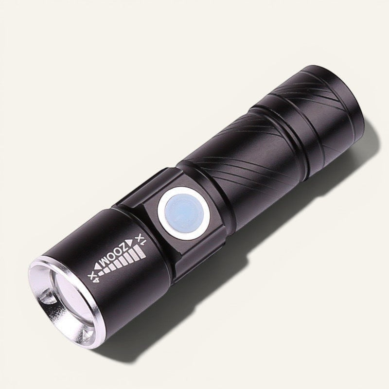 Lampe de poche UV Lumeoo noire compacte avec fonction zoom pour la détection de faux billets et marquages fluorescents Image