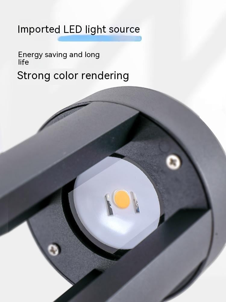 Gros plan sur la source lumineuse LED haute performance de la lampe solaire extérieur FLORALUX par Lumeoo