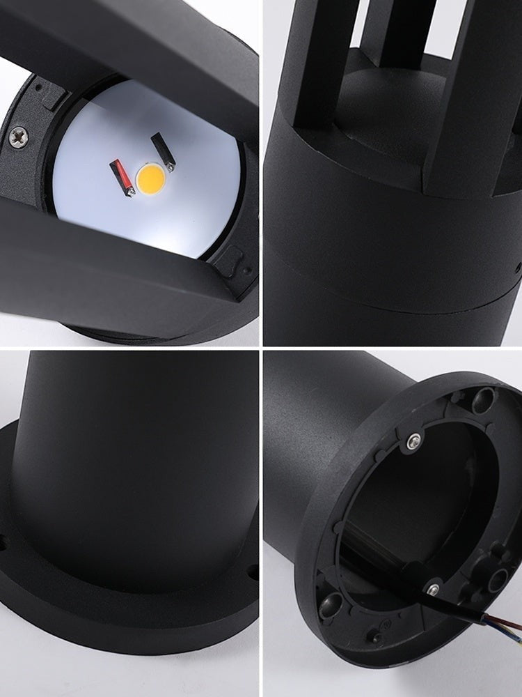 Lampe solaire extérieur à poser Lumeoo noire au design moderne et minimaliste pour terrasse ou jardin