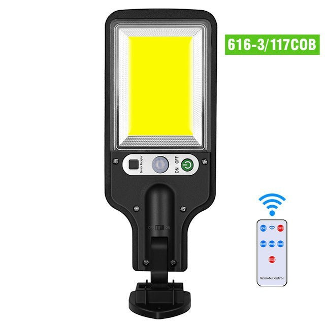 Lampe solaire murale Lumeoo LED COB avec détecteur de mouvement et télécommande pour éclairage extérieur sécurisé