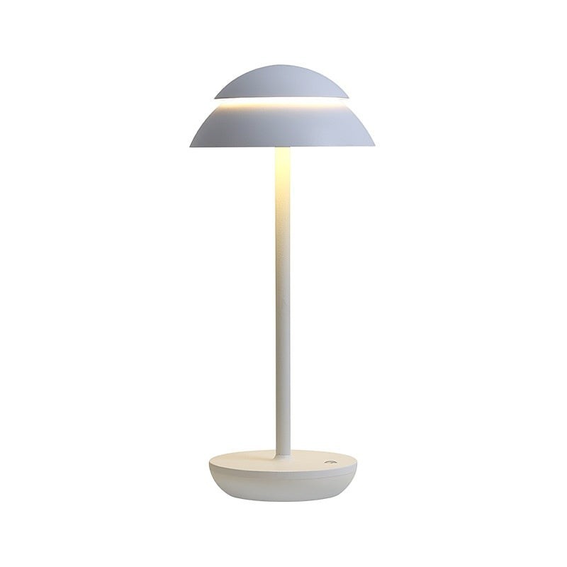 Lampe de table Lumeoo SKANDOR minimaliste blanche rechargeable avec éclairage LED doux au design nordique épuré