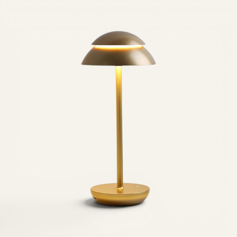 Lampe de table Lumeoo design nordique minimaliste couleur or avec éclairage LED rechargeable sans fil