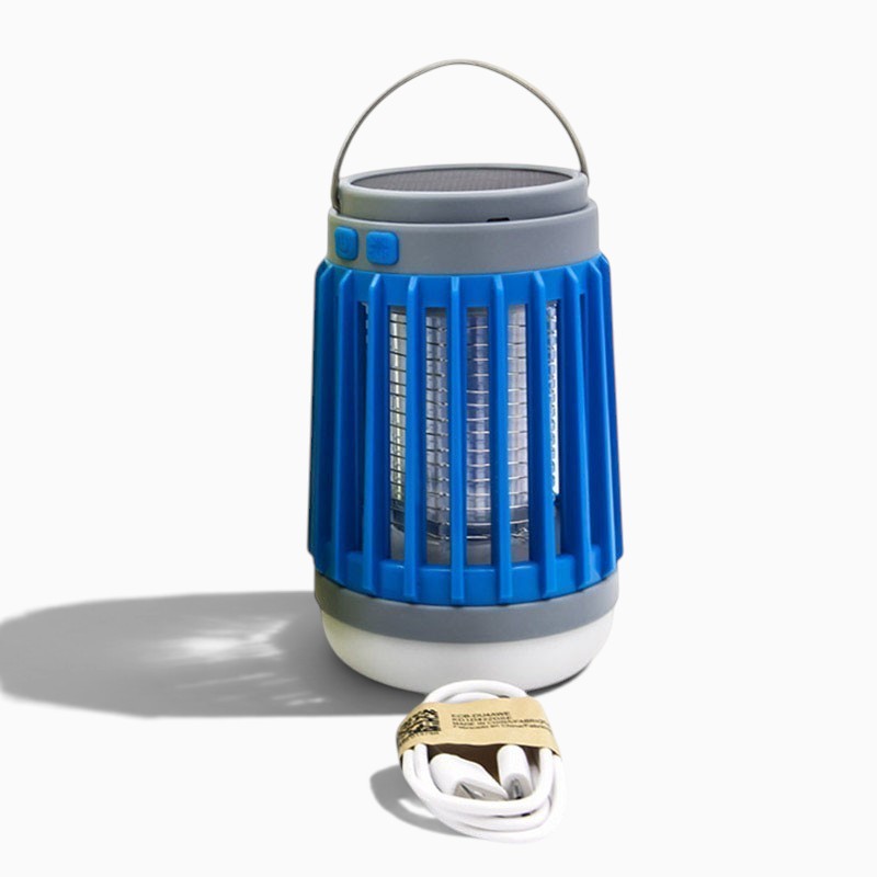 Lanterne anti-moustique Lumeoo 2 en 1 avec éclairage LED et UV, rechargeable par panneau solaire ou câble USB