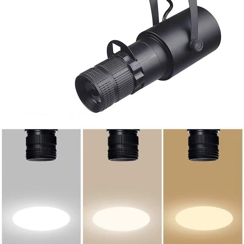 Spot LED Lumeoo noir orientable avec trois options de température de couleur pour un éclairage précis et moderne