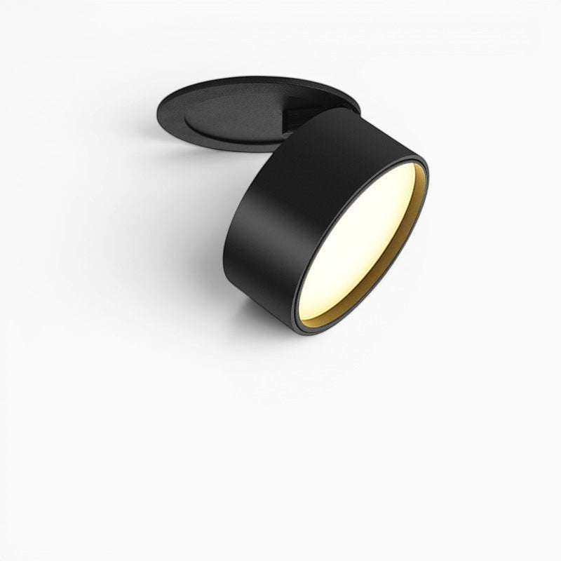 Spot LED encastrable Lumeoo rond et orientable de couleur noire au design slim pour plafond moderne