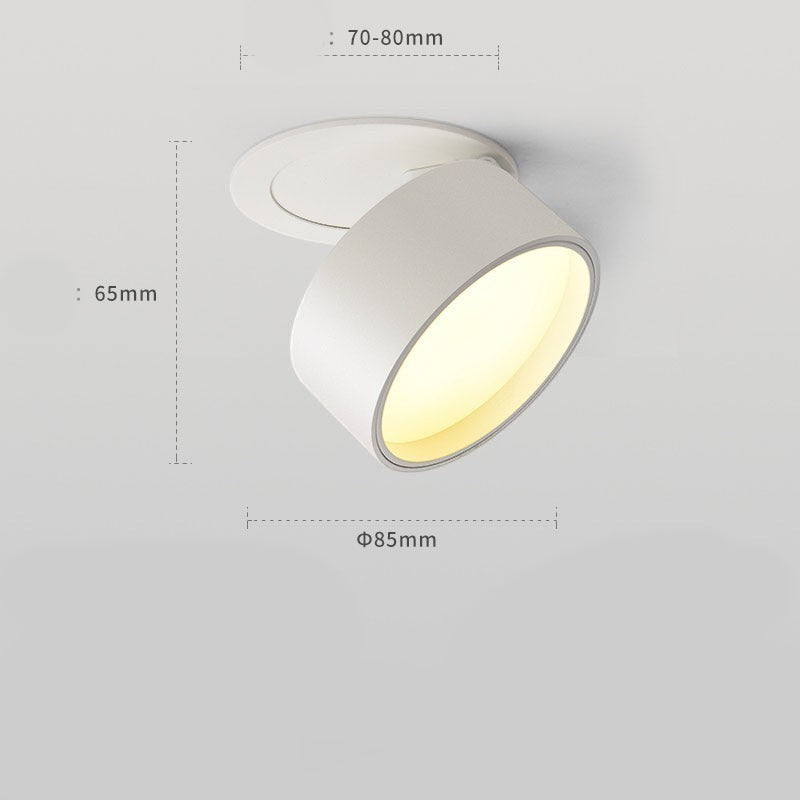 Spot LED encastrable Lumeoo rond et orientable blanc avec dimensions techniques pour plafond moderne