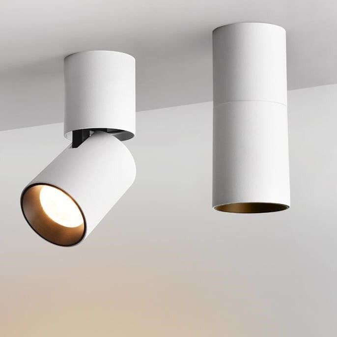 Deux spots LED Lumeoo blancs orientables fixés au plafond pour un éclairage intérieur moderne et sans perçage.