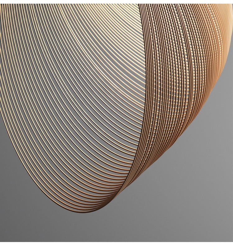 Suspension Lumeoo WOODLUX en bois naturel aux lignes courbes et épurées pour un éclairage scandinave chaleureux
