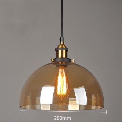 Suspension Lumeoo en verre fumé ambré avec douille en laiton vintage pour un éclairage intérieur chaleureux