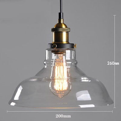 Suspension Lumeoo en verre fumé vintage avec douille en laiton et ampoule à filament pour une ambiance rétro