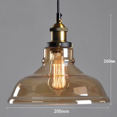 Suspension Lumeoo en verre fumé ambré avec douille en laiton vintage pour un éclairage intérieur chaleureux