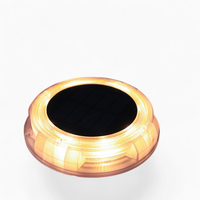 Spot solaire encastrable Lumeoo TERRALUX rond avec éclairage LED chaud pour allée de jardin étanche IP67