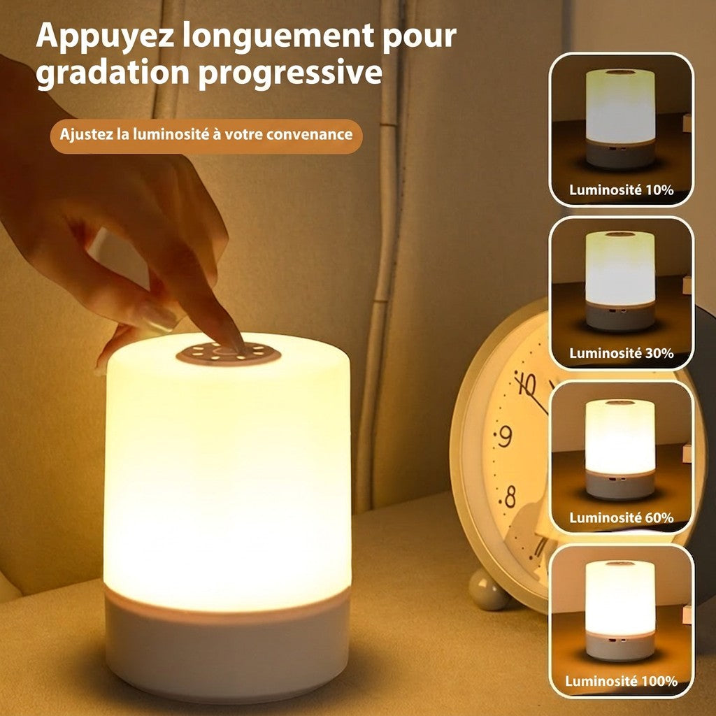 Veilleuse tactile Lumeoo rechargeable avec réglage de luminosité progressive pour une lumière chaude apaisante