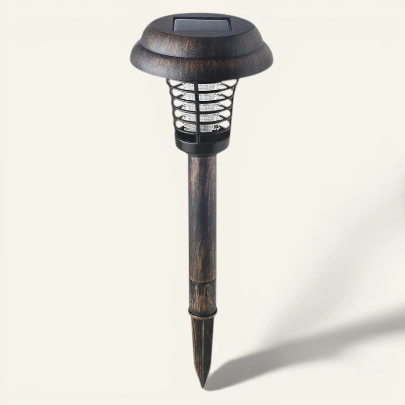 MOZAWAY™ lampe solaire anti-moustique piquet jardin coloris ivoire, vue principale fond neutre