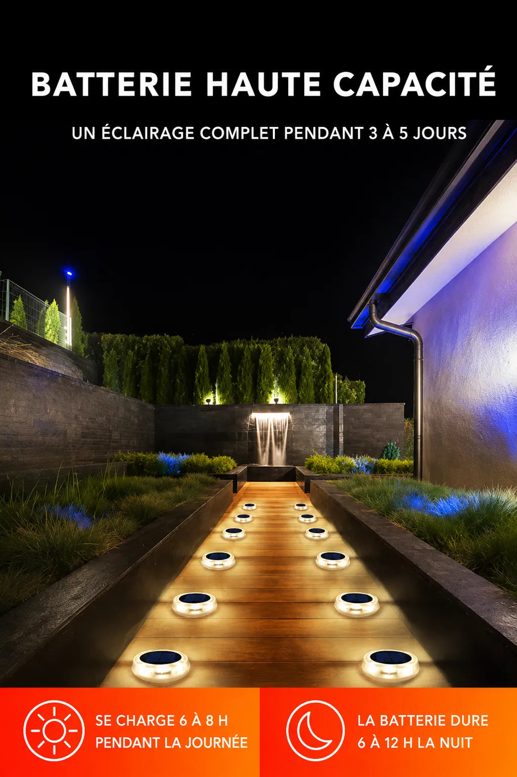 TERRALUX™ - Spot Solaire Encastrable Sol Jardin LED Étanche IP67 Allée Chemin