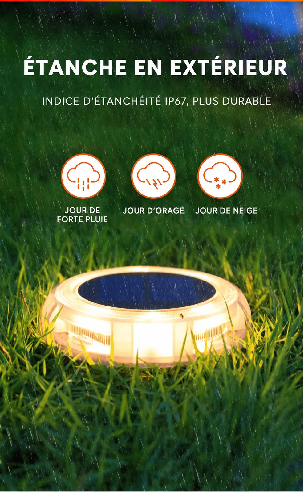 TERRALUX™ - Spot Solaire Encastrable Sol Jardin LED Étanche IP67 Allée Chemin