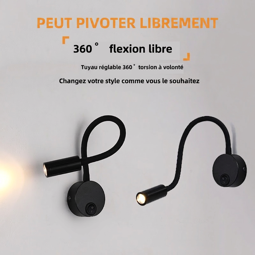 FLEXOVA™ - Applique Murale LED Orientable Flexible Col de Cygne